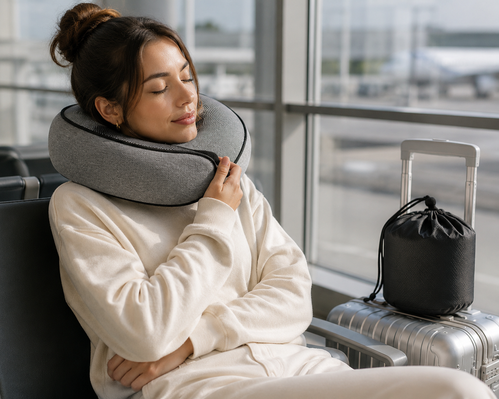Ergonomic Memory Foam Travel Neck Pillow