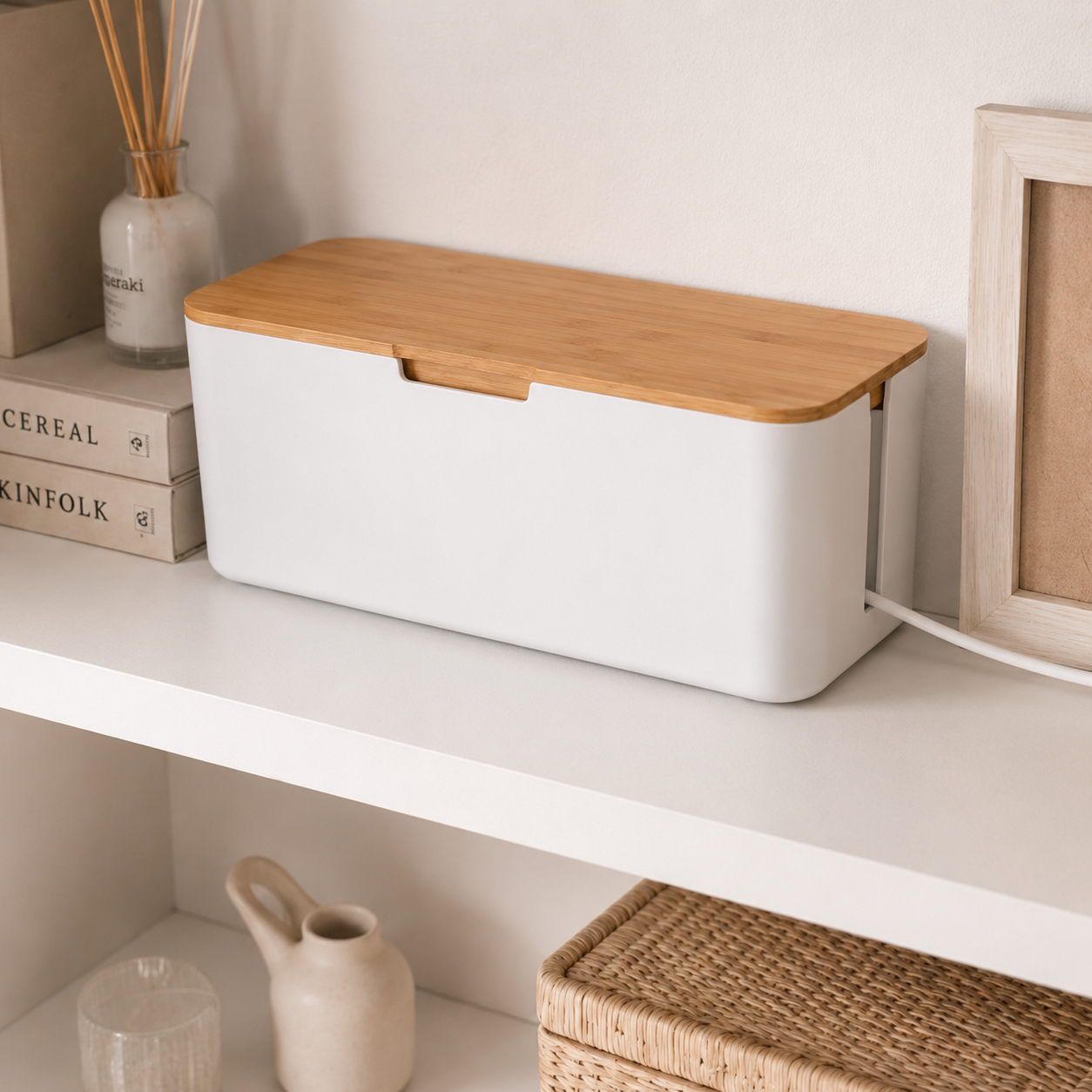 Bamboo Cable Management Box