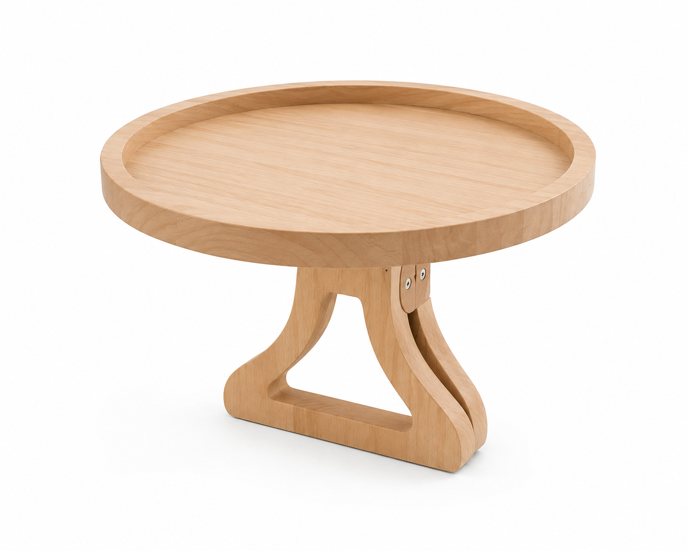 Round Wooden Sofa Armrest Tray