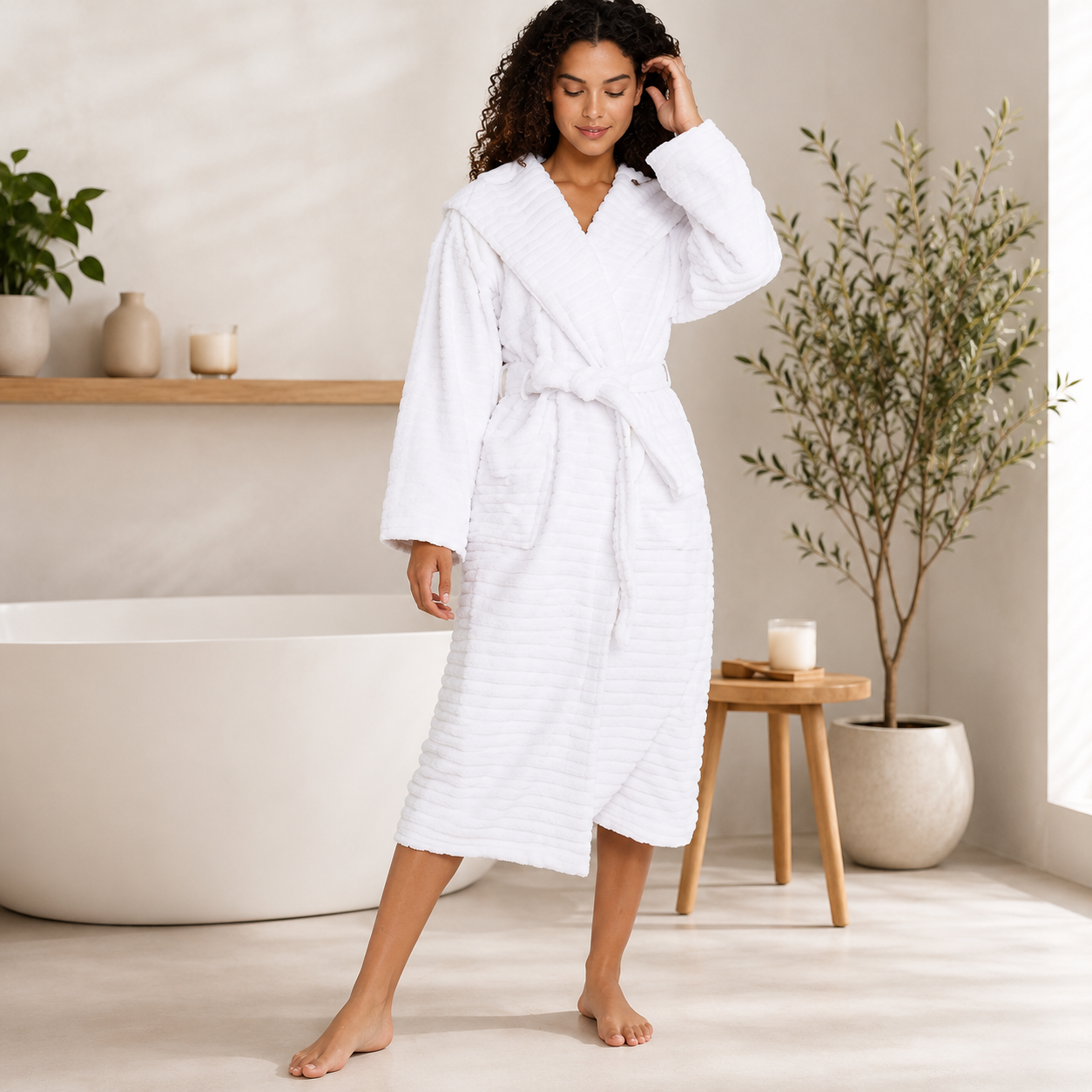 Luxe Cotton Waffle Bath Robe