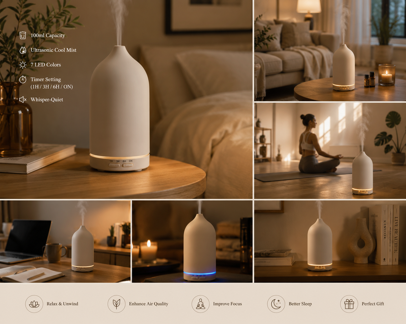 Handcrafted Ceramic Essential Oil Diffuser