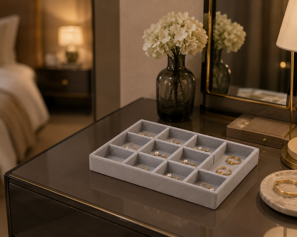 Velvet Jewelry Organizer Tray