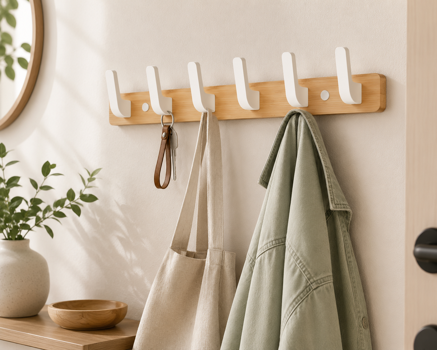 Modern Wood Wall Coat Rack