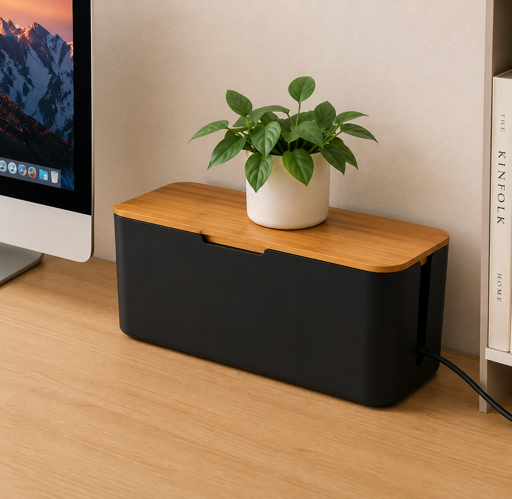 Bamboo Cable Management Box