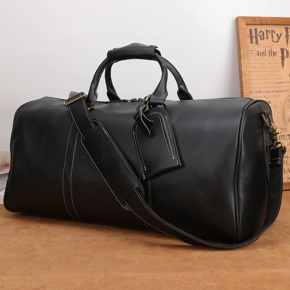 Genuine Leather Weekender Duffle Bag