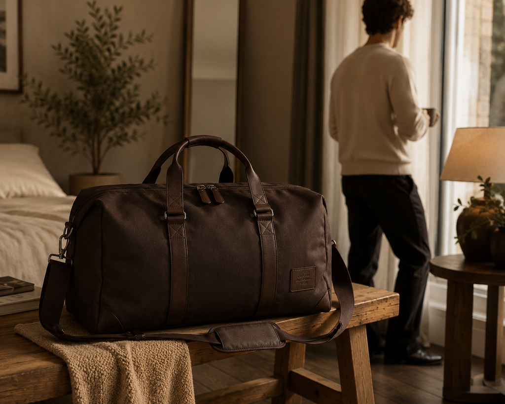 Genuine Leather Weekender Duffle Bag