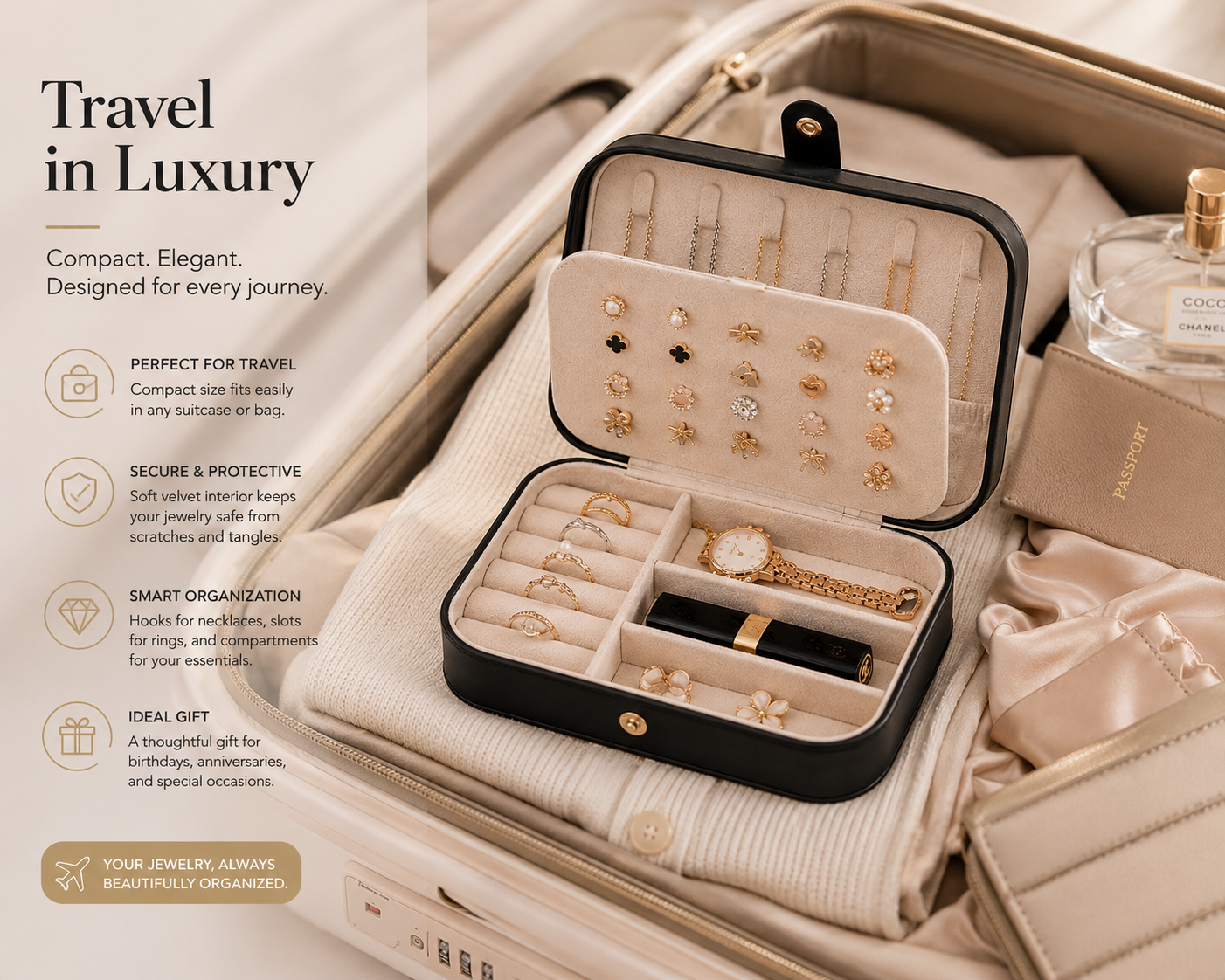 Travel Jewelry Organizer Case
