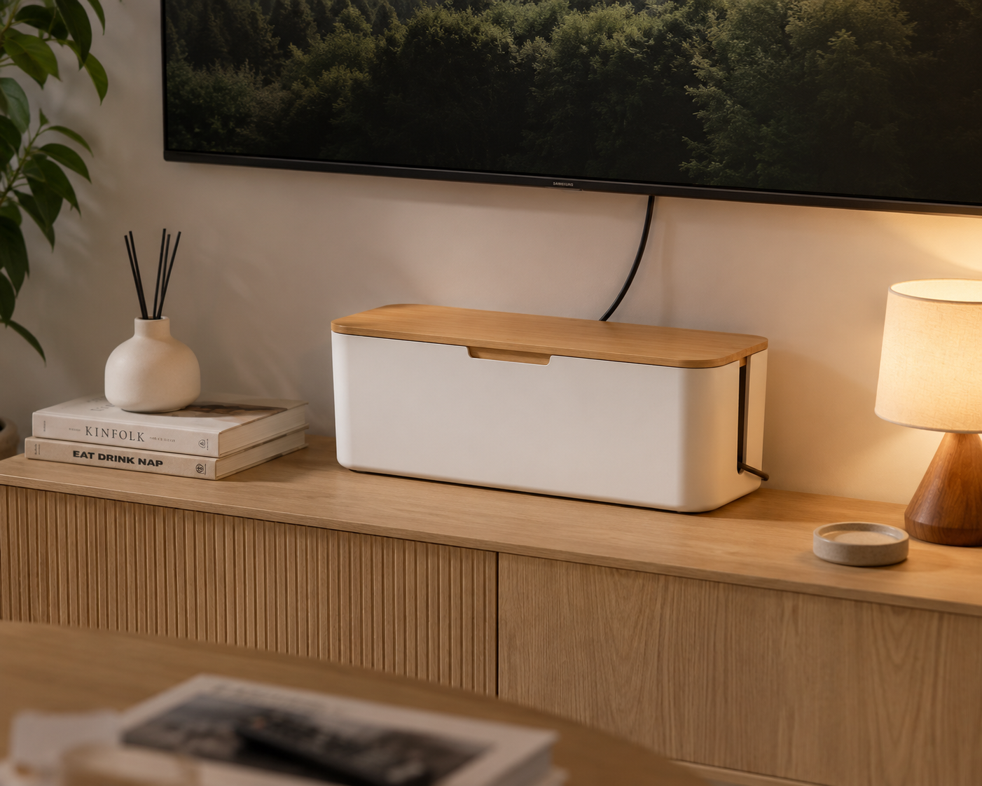 Bamboo Cable Management Box
