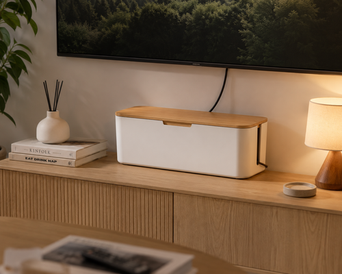 Bamboo Cable Management Box