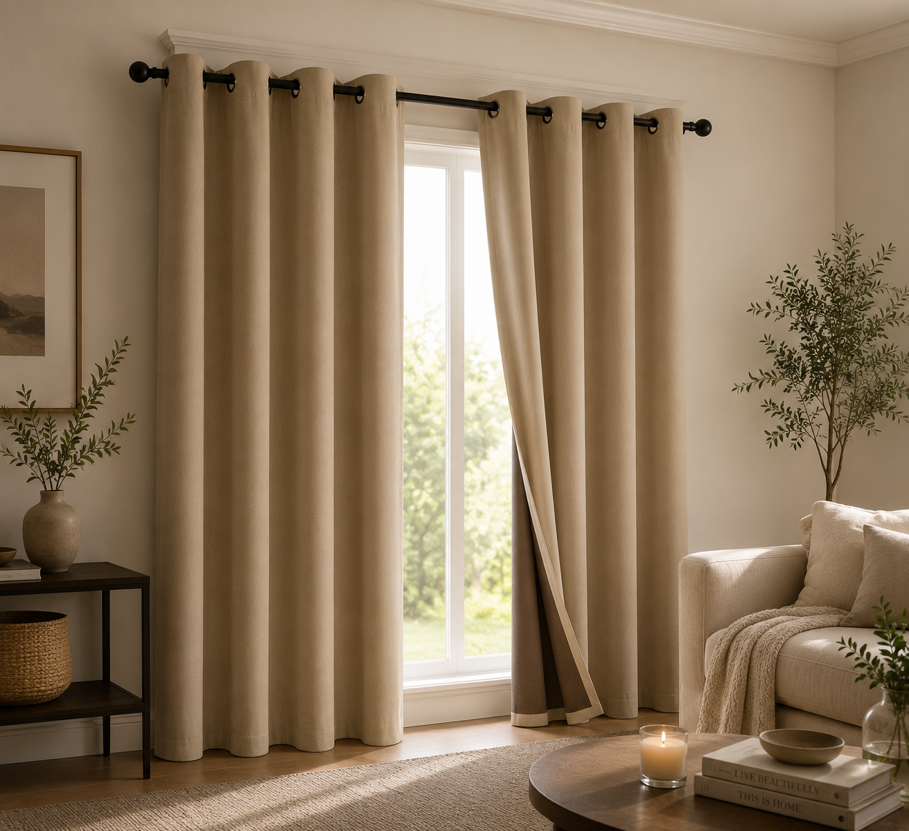 Luxury Blackout Curtains | Thermal Insulated Room Darkening Window Panels for Bedroom & Living Room