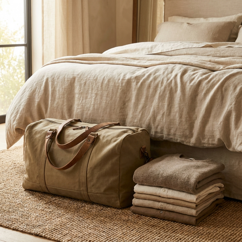 Canvas Weekender Duffle Bag lifestyle photo